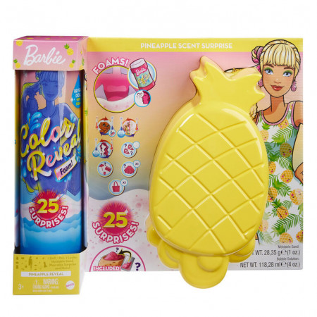 Barbie Color Reveal Foam - Papusa cu Tematica Ananas