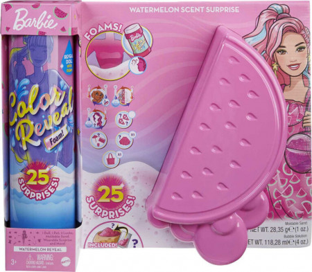 Barbie Color Reveal Foam - Papusa cu Tematica Pepene Verde
