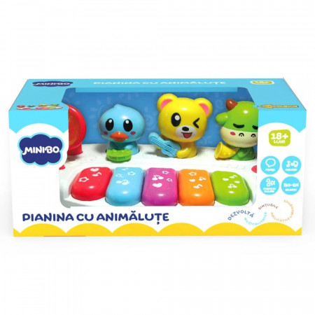 Jucarie Interactiva Copii MiniBo, Pianina cu Animalute