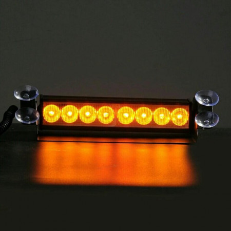 Lampa stroboscopica LED, montaj in parbriz, 8W, culoare Orange