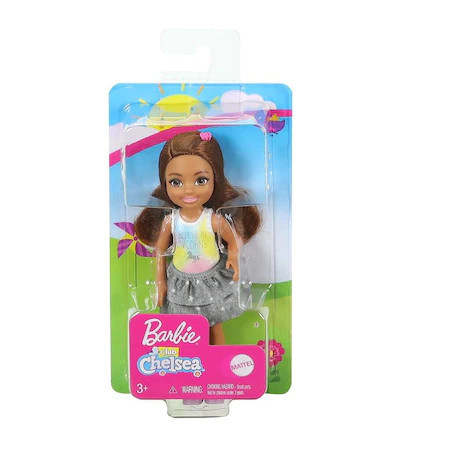 Papusa Barbie Chelsea Club par saten, tricou model unicorn