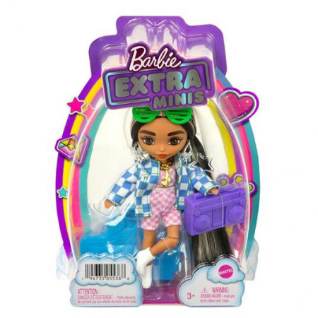 Papusa Barbie Extra Minis, cu par Saten si accesorii