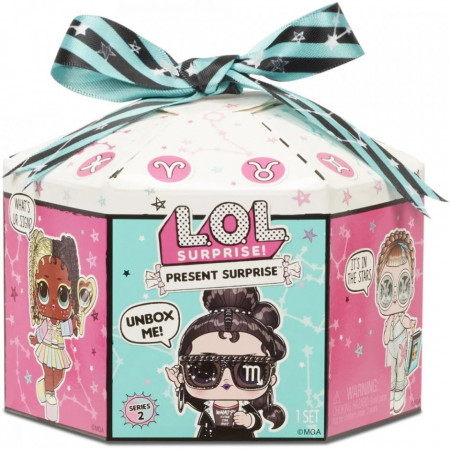 Papusa LOL Surprise, Present Surprise S2, Glitter Shimmer Star, 8 Surprize