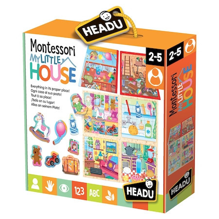 Puzzle Headu Montessori - Casuta mea, 30 piese, 6 camere