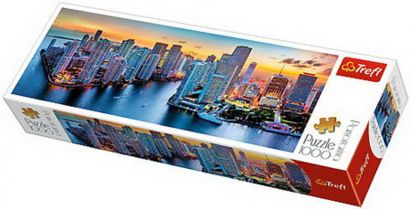 Puzzle Trefl, Panorama Miami la apus, 1000 piese