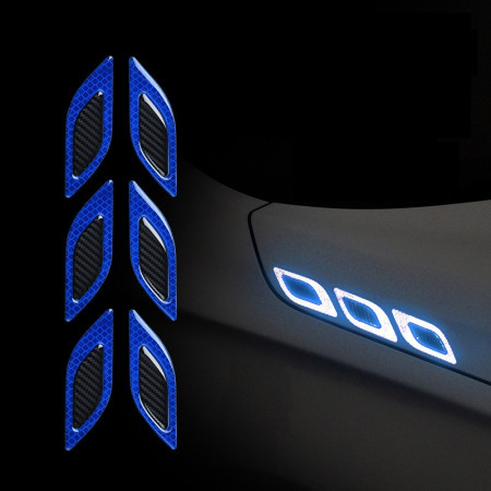 Set 2 stickere reflectorizante DIAMOND cu insertie Carbon 5D, culoare Albastra