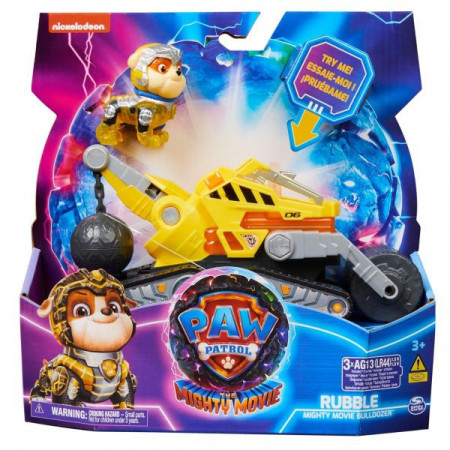 Set Figurina cu Vehicul Paw Patrol, Rubble Mighty Movie