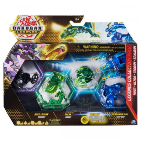 Set Figurine Bakugan Legends Collection Pack S5 - Auxillataur, Talan, Pegatrix, Dragonoid Ultra