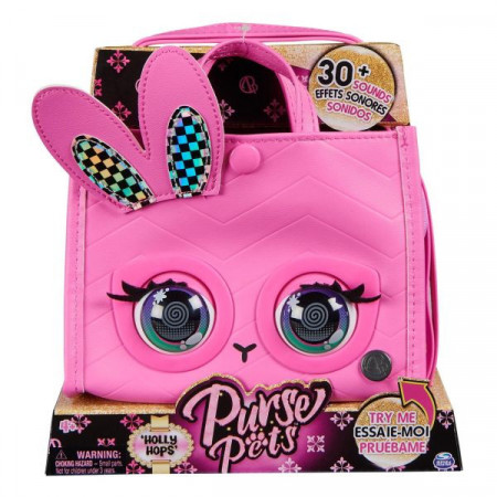 Gentuta interactiva Purse Pets - Holly Hops - Iepuras