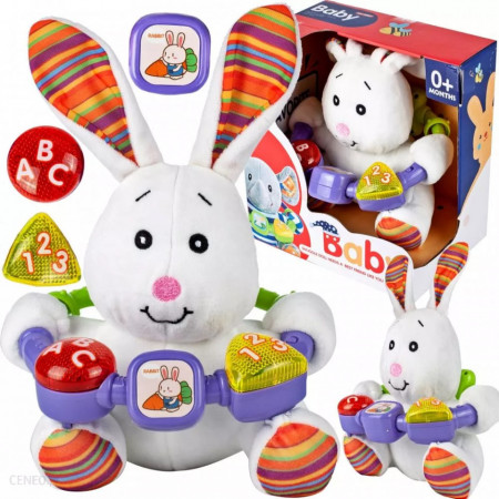 Iepuras interactiv cu sunete si lumini, 26 cm, MalPlay