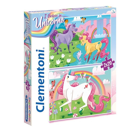 Puzzle 2 in 1 Clementoni - I believe in unicorns, 2x20 piese