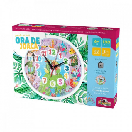 Puzzle Noriel Ora de Joaca-Puzzle cu Ceas Animale
