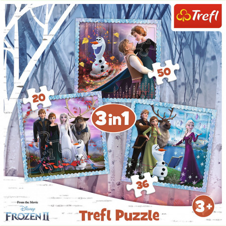 Puzzle Trefl 3in1 Frozen2 - Regatul de Gheata
