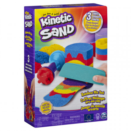 Set Kinetic Sand - Curcubeu cu accesorii, 383g