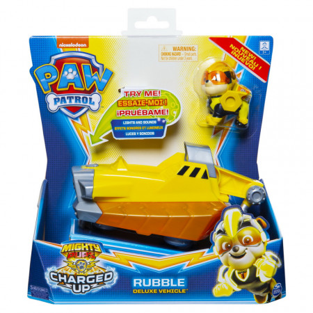 Vehicul Paw Patrol - Charged Up, Rubble, cu lumini si sunete
