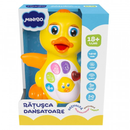 Jucarie Interactiva Copii MiniBo, Ratusca Dansatoare cu Activitati