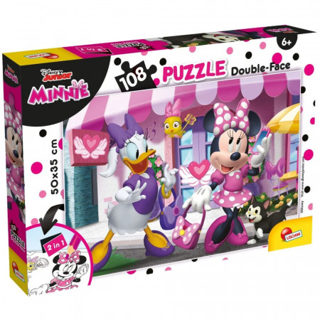 Puzzle 2 In 1 Lisciani, Minnie Mouse, Plus, 108 piese