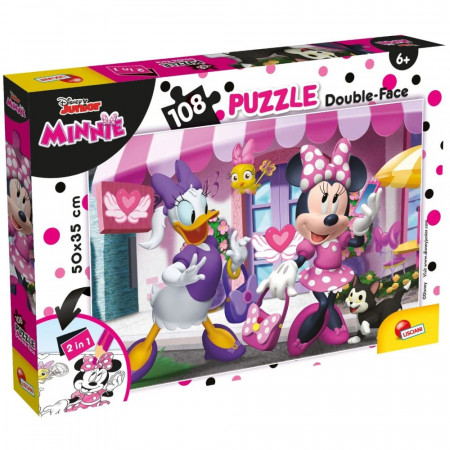 Puzzle 2 In 1 Lisciani, Minnie Mouse si Daisy, 108 piese