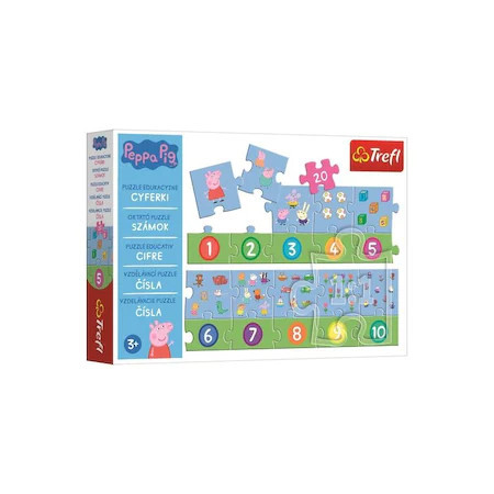Puzzle Trefl Sa Invatam Numerele cu peppa Pig,20 piese