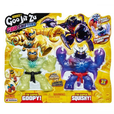 Set 2 Figurine Goo Jit Zu care pot fi intinse Goo Shifters, Pantaro vs Shadow Orb Scorpius