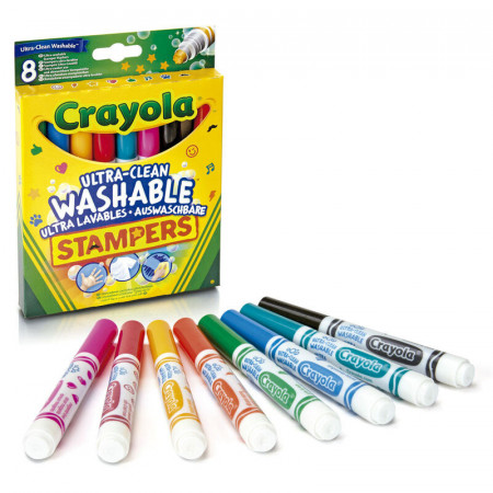 Set 8 Markere cu Stampile Crayola,Lavabile,multicolor