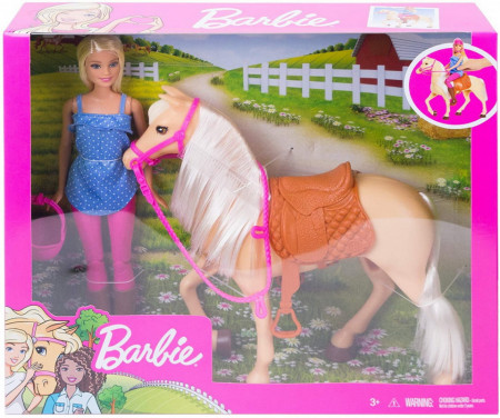 Set de joaca Mattel Barbie Papusa si cal