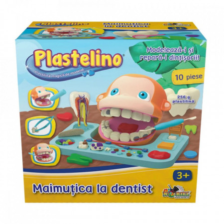Set de joaca Plastelino - Maimutica la dentist cu plastilina