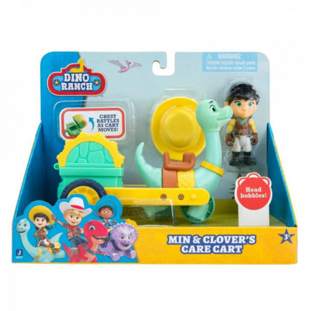 Set figurina cu dinozaur, Dino Ranch, Clover si Min