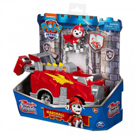 Set Figurina cu Vehicul Transformabil Paw Patrol - Rescue Knights Marshall