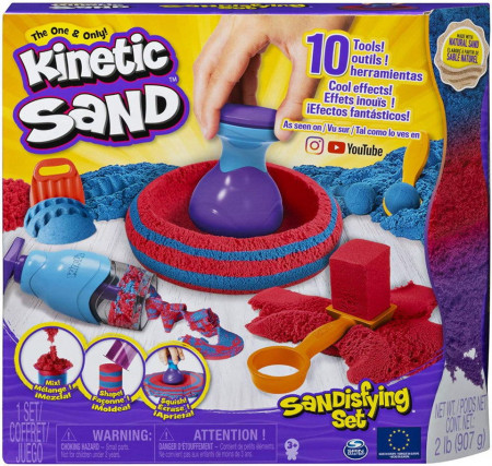 Set Kinetic Sand - Sandtastic, albastru si rosu, 907g