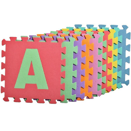 Covor puzzle din spuma MalPlay, 10 piese cu litere colorate, 29x29 cm