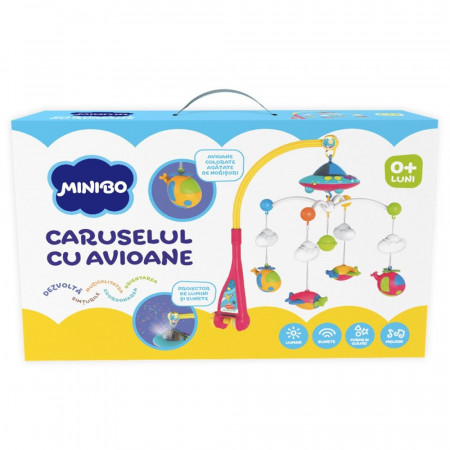 Jucarie Interactiva Bebelusi MiniBo, Caruselul cu Avioane