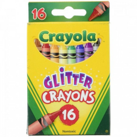 Set 16 creioane Cerate Crayola cu Glitter,multicolor