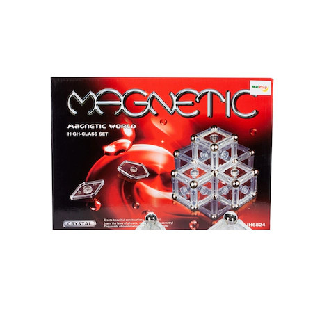 Set de constructie Magnetic MalPlay, crystal 84 piese