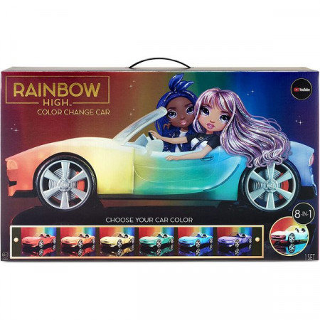 Set de joaca Rainbow High, masina care isi schimba culoarea, 8 in1