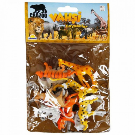 Set figurine animale salbatice in punga mica, Crazoo