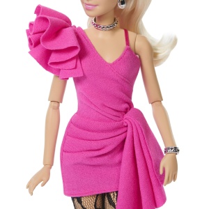BARBIE DELUXE STYLE PAPUSA BARBIE BLONDA CU ROCHIE ROZ - Img 6