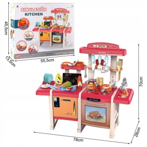 Bucatarie Interactiva cu Lumini Sunete, MalPlay, 45 elemente