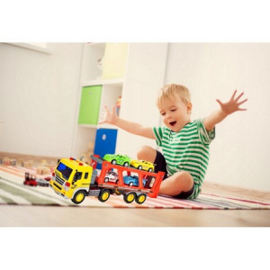 Camion MalPlay cu platforma si 4 masinute incluse, cu sunete si lumini, 37 cm - Img 6