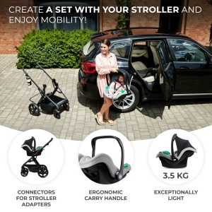 CARUCIOR KINDERKRAFT NEWLY, 4 IN 1, MOONLIGHT GREY - Img 7