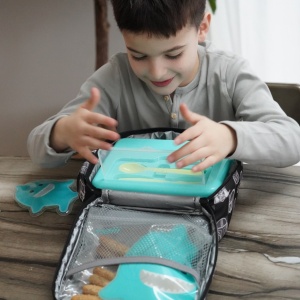 CUTIE PRANZ BENTO 2 NIVELE CU TACAMURI MELII BLUE MINT LIME - Img 3