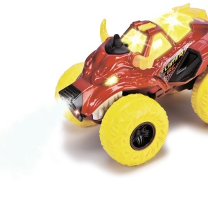 DICKIE MASINA DE TEREN FLAMING FIRE MONSTER CU LUMINI SUNETE SUSPENSII SI FUNCTIE ABUR 25CM - Img 7