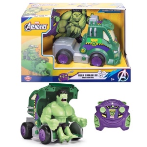 DICKIE TOYS MARVEL RAZBUNATORII MASINA RC CU TELECOMANDA 2.4GHz HULK SMASH CU SUNETE SCARA 1 LA 24