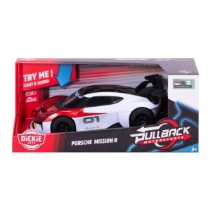 DICKIE TOYS PULL BACK MOTORSPORTS MASINA PORSCHE MISSION R CU LUMINI SI SUNETE 28CM - Img 2