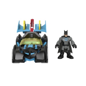 FISHER PRICE IMAGINEXT DC SUPER FRIENDS VEHICUL CU FIGURINA BATMAN CU COSTUM GRI - Img 6