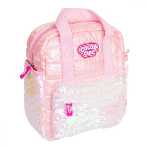 Ghiozdan roz cu paiete reversibile, Color Chic - Img 2