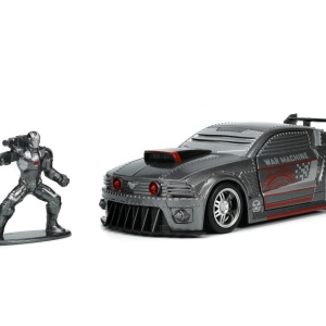 JADA MARVEL MASINUTA METALICA FORD MUSTANG SCARA 1:32 SI FIGURINA METALICA WAR MACHINE - Img 4