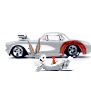 JADA MASINUTA METALICA BUGS BUNNY 1957 CHEVROLET CORVETTE 1:24 - Img 2