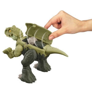 JURASSIC WORLD FIERCE CHANGERS DOUBLE DANGER DINOZAUR TRANSFORMABIL TYRANNOSAURUS REX SI ANKYLOSAURUS VERDE - Img 6