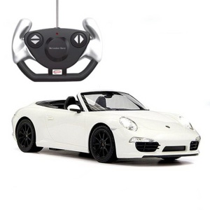 Mașină cu telecomandă Rastar Porsche Carrera S, alb, 1:12, 40.3x18.9x10.2cm